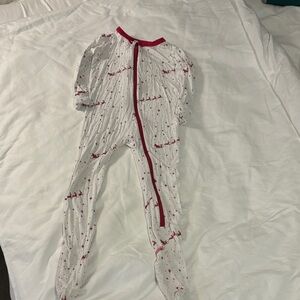 Kic Kee Pants Cozy Red and White Kids Pajama Footies